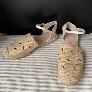 Kate Spade Bonnie Bee Straw Flats / Espadrille’s / Sandals Size 7